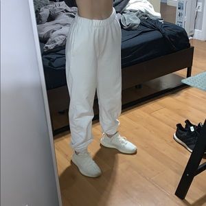 Brandy Melville White Rosa Sweatpants